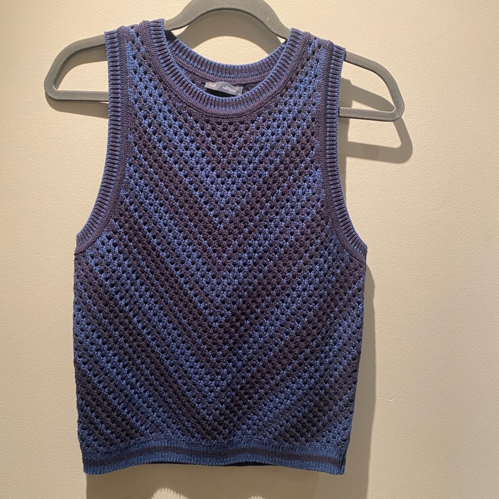 GAP Two-Tone Royal and Navy Knit Tank NWT